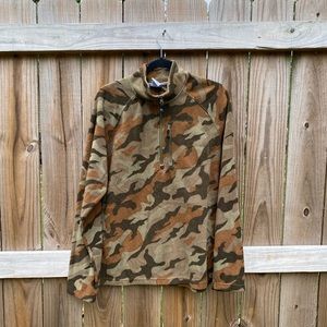 Vintage STARTER Camo Fleece Lightweight 1/4 zip Pullover Jacket
